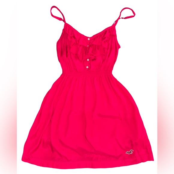 Hollister Dresses & Skirts - Hollister Pink Ruffle Cami Dress Size Small